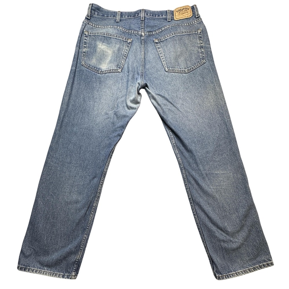 Levi Strauss Signature Jeans Mens 38x32 Blue Regular Fit Denim Straight Leg